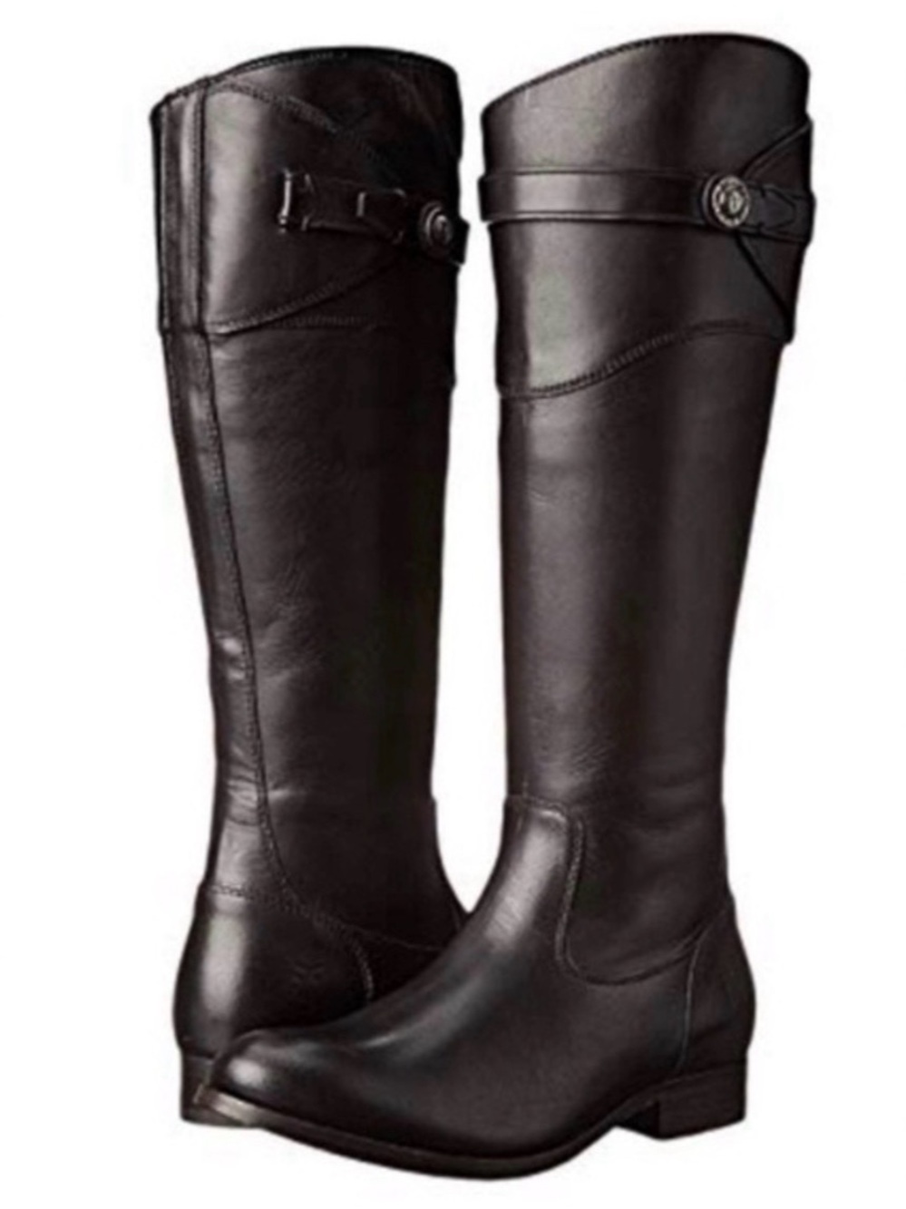 Frye Molly Button Leather Riding Boots - Black Size 9